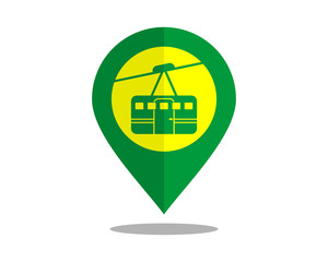 Wall Mural - cable car marker pin path image vector icon logo