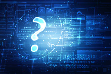 Poster - 2d rendering question mark concept
