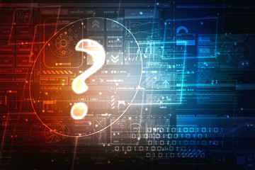 Poster - 2d rendering question mark concept
