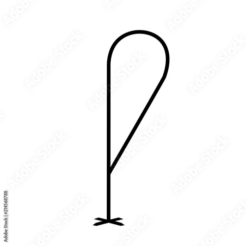 Outdoor Teardrop Feather Advertising Promo Flag Banner Vector