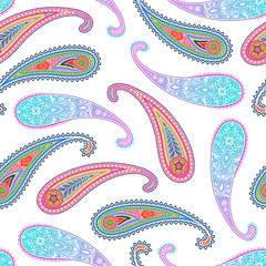 Wall Mural - Colorful paisley pattern. Decorative ornament design.