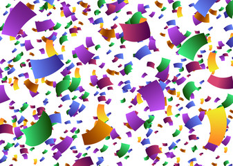 Poster - colorful confetti falling down against white background vector illustration