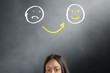 © fotofabrika - From sad to happy emoticons. Young woman choosing emotions