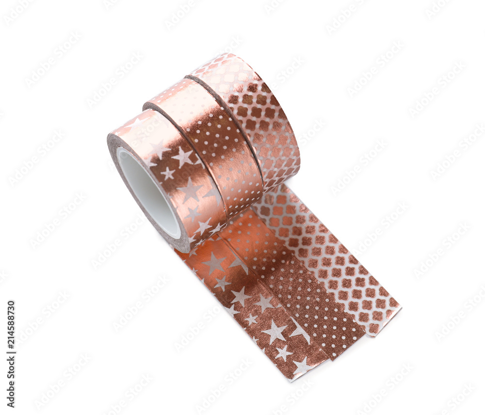 Sticky tapes for scrapbooking on white background