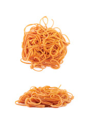 Sticker - Pile of cooked tomato spaghetti isolated