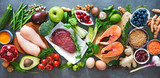 Fototapeta  - Balanced diet food background