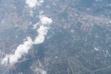 Canvas Print - Aerial view of land from plane