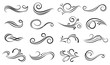 Set of ornamental filigree flourishes and thin dividers