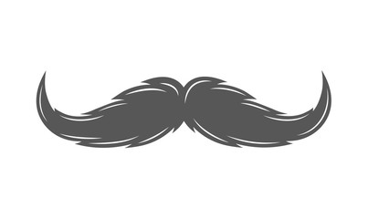 Wall Mural - Silhouette of a mustache isolated on white background