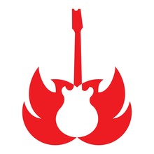 Guitar Logo. Music Symbol. Rock Icon. Vector Eps 08.
