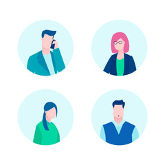Wall Mural - business profiles - flat design style illustration