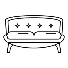 Poster - Retro old sofa icon. Outline illustration of retro old sofa vector icon for web design isolated on white background