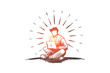 © drawlab19 - Idea, freelance, freedom, success, laptop concept. Hand drawn isolated vector.