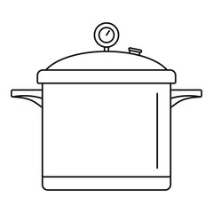 Poster - Big cook saucepan icon. Outline illustration of big cook saucepan vector icon for web design isolated on white background