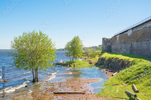 Fotografia, Obraz Ruins of the Shlisselburg Fortress on an island in the Ladoga Lake
