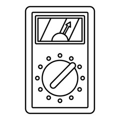 Poster - Analog multimeter icon. Outline illustration of analog multimeter vector icon for web design isolated on white background