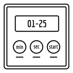 Poster - alarm clock icon. outline illustration of alarm clock vector icon for web design isolated on white b