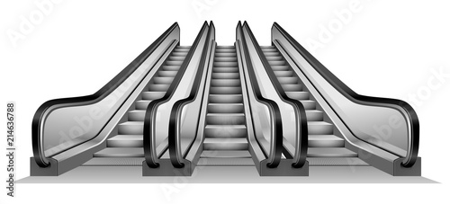 Fotomural Group of escalator in metro mockup