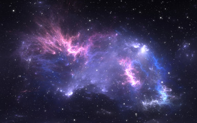 space nebula with stars. illustration, for use with projects on science, research, and education.