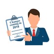 © vektor67 - Бизнесмен указывает на документ с изменениями в 2018 году.