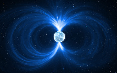 Wall Mural - magnetar - neutron star in deep space. for use with projects on science, research, and education.