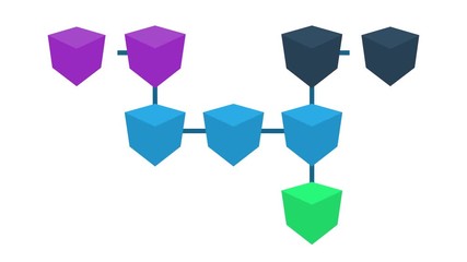 Poster - Simple blockchain animation. Blockchain technology animation.