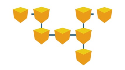 Poster - Simple blockchain animation. Blockchain technology animation.