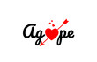 agape word text typography design logo icon