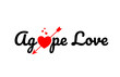 agape love word text typography design logo icon