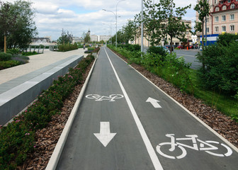 Wall Mural - Bike path in the city Park.