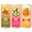 colorful autumn banner collection with pumpkin