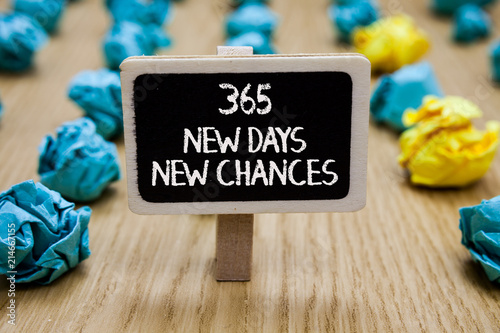 Fotografia, Obraz Text sign showing 365 New Days New Chances