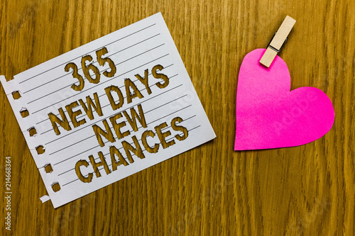 Fényképezés Conceptual hand writing showing 365 New Days New Chances