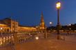 Night view of the Plaza de Espana in Seville, Andalusia,Spain