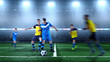 © EDUART - Young soccer players in action on the soccer stadium. Crowd and stadium made in 3D