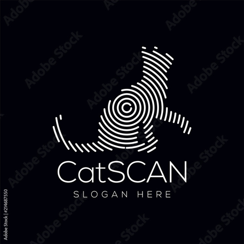 Cat Scan Technology Logo vector Element. Animal Technology Logo