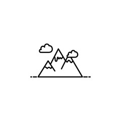 Poster - the mountains dusk style icon. Element of travel icon for mobile concept and web apps. Thin line the mountains dusk style icon can be used for web and mobile