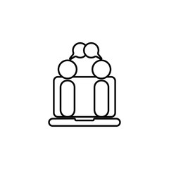 Poster - online meeting icon. Element of communication icon for mobile concept and web apps. Thin line online meeting icon can be used for web and mobile