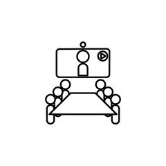 Poster - online meeting icon. Element of communication icon for mobile concept and web apps. Thin line online meeting icon can be used for web and mobile