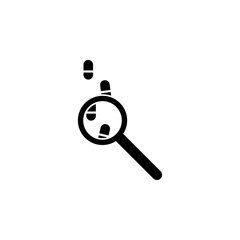 Poster - magnifier and traces icon. Element of detective icon for mobile concept and web apps. Glyph magnifier and traces icon can be used for web and mobile