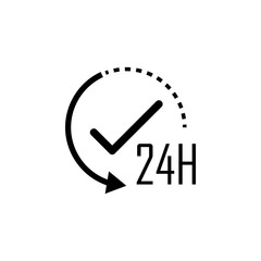 Aufkleber - 24 hours work icon. Element of web icon for mobile concept and web apps. Glyph 24 hours work icon can be used for web and mobile
