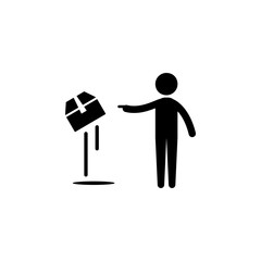 Poster - power man of thought icon. Element of super hero icon for mobile concept and web apps. Glyph power man of thought icon can be used for web and mobile