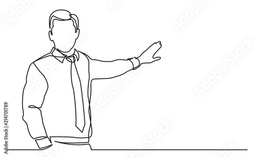 Cuadros en Lienzo continuous line drawing of business presentation - business trainer talking