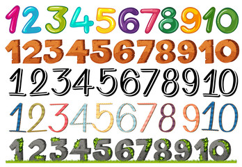 Sticker - A set of numbers and fonts