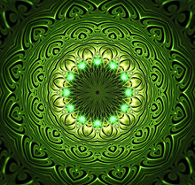 Abstract Fractal Futuristic Green Pattern