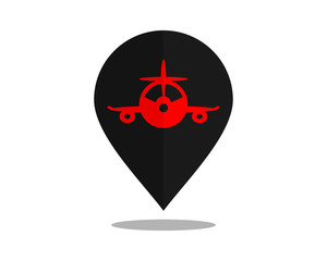 Canvas Print - plane marker pin path image vector icon logo