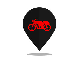 Canvas Print - motor pin path image vector icon logo marker