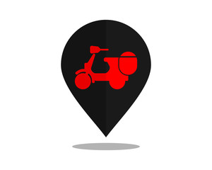 Canvas Print - scooter marker pin path image vector icon logo
