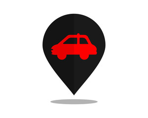 Canvas Print - red car marker pin path image vector icon logo