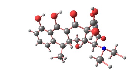 Wall Mural - Doxycycline molecular structure isolated on white